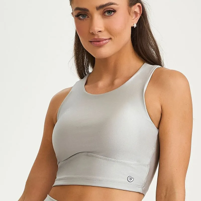 Top Cropped Adaptiv Trilobal Cinza Cromo