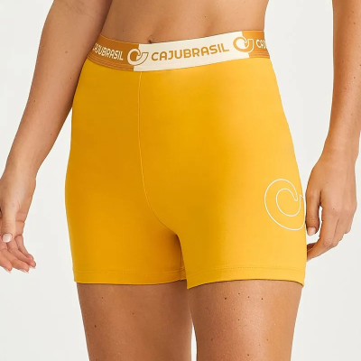 SHORT COM COS DE ELASTICO AMARELO MEL
