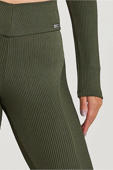 LEGGING CANELADA AFINA CINTURA VERDE CROCO - Imagem 4