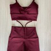 Conjunto top franzido/short com detalhe no cós